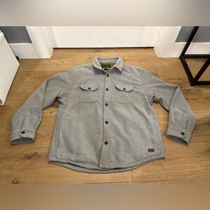 JACHS New York Fully Lined Wool Blend Shirt Jacket Gray Men's Collar XL